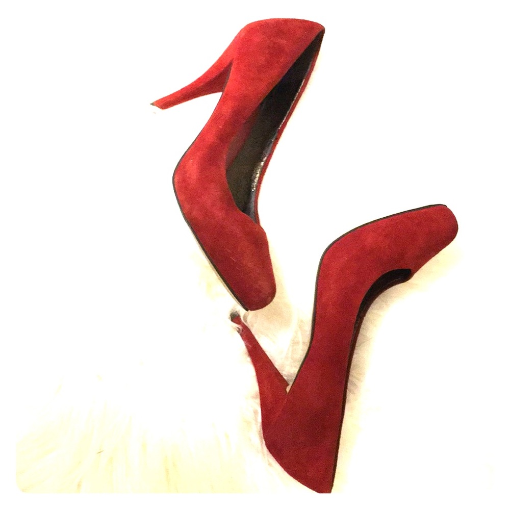 Classy Sensually Attractive Red Leather Heels 6.5